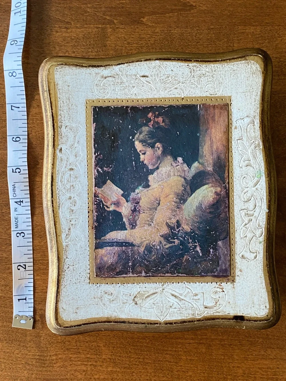 Vintage Mele gold and cream jewelry box